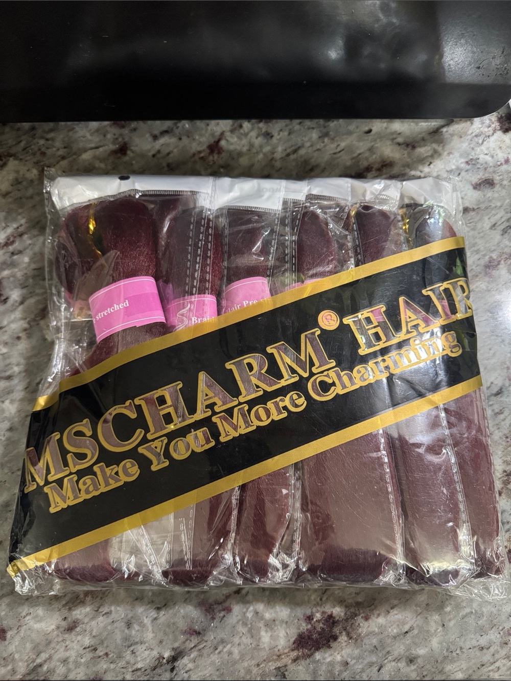 New MSCharm Hair Burgundy Synthetic Hair Bundles - Rich Wine Red